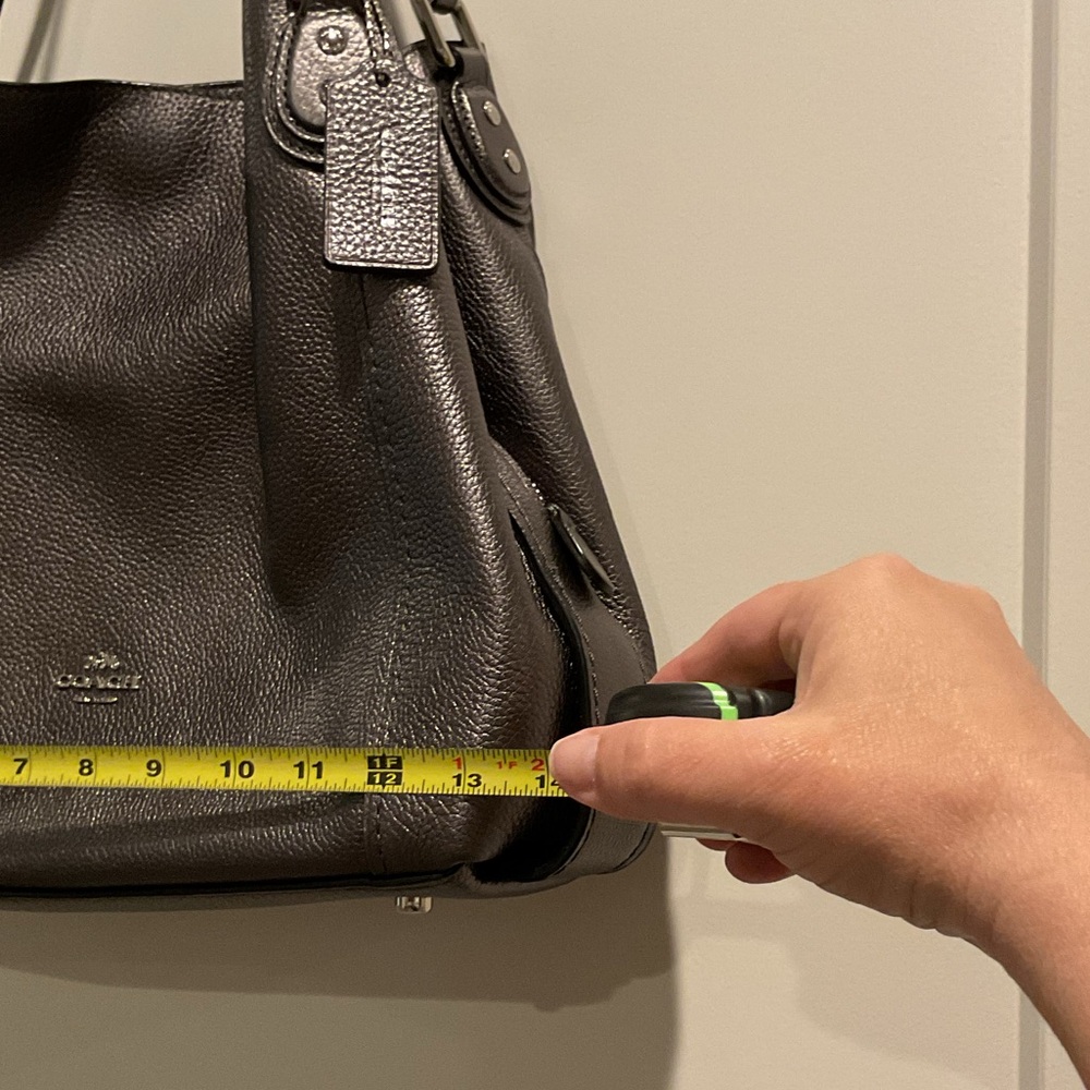 Coach Pewter Leather Women's Bag - Picture 14 of 16